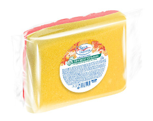 Губка для тела "Laguna Spa" ПРЯМОУГОЛЬНИК с профильным массажным слоем, 1 шт.