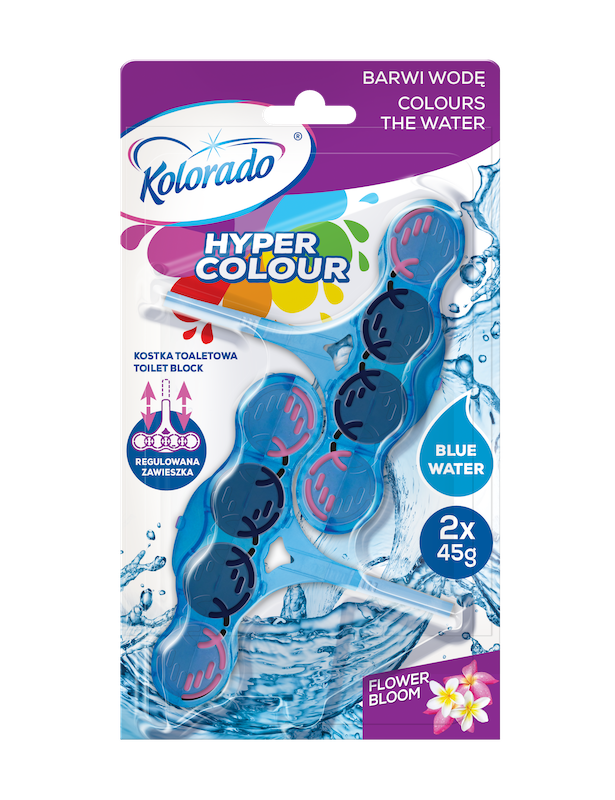 Kolorado  Hyper Colour туалетный блок 2x45 г., Blue water, flower bloom
