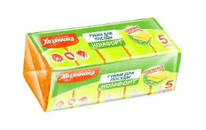 Губка для посуды "ХОЗЯЮШКА Мила" КОМФОРТ 5 шт. Губка для посуды "ХОЗЯЮШКА Мила" КОМФОРТ 5 шт.