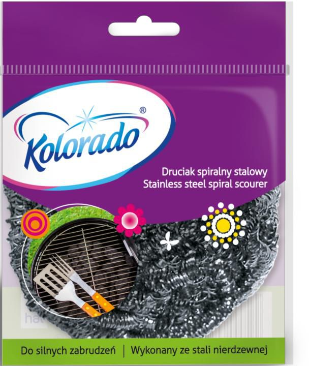 Kolorado губка металлическая спиральная, нержавеющая сталь 1 шт