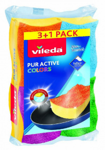 Губка VILEDA PUR Colors, 3+1 шт. Губка VILEDA PUR Colors, 3+1 шт.