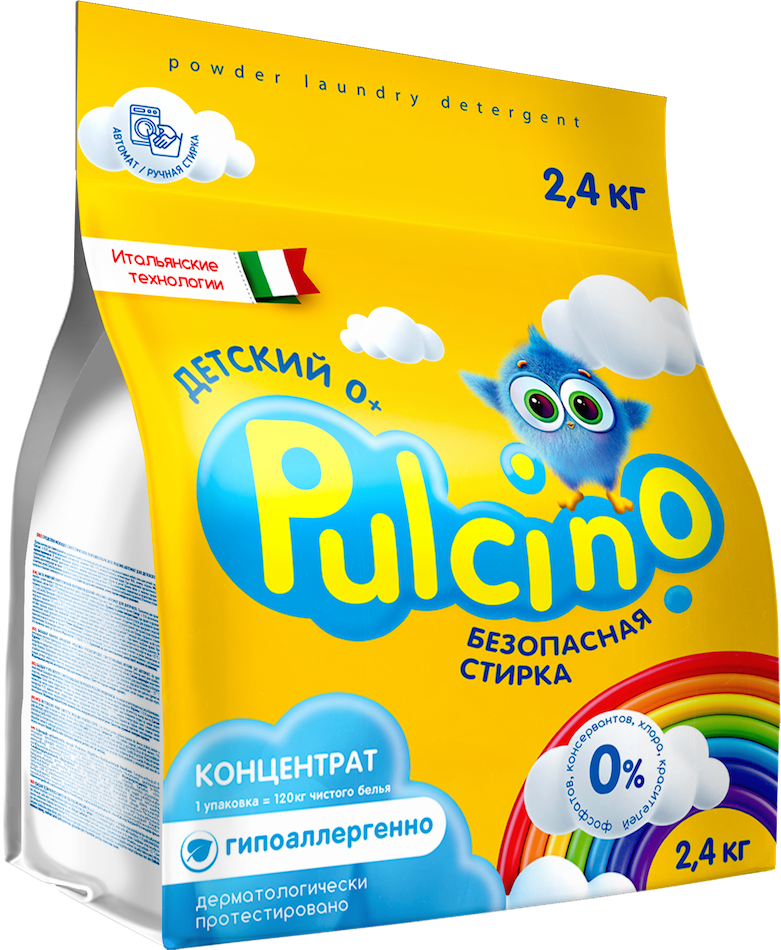 Pulcino стиральный порошок  автомат для детского белья 2,4 кг Pulcino стиральный порошок  автомат для детского белья 2,4 кг