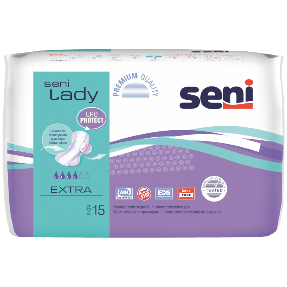 Уролог.прокладки Seni Lady Extra 15 (Россия) стикер