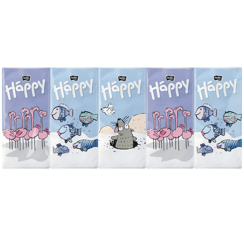 Носовые платочки Bella Baby Happy трехслойные 10 х 10 шт.