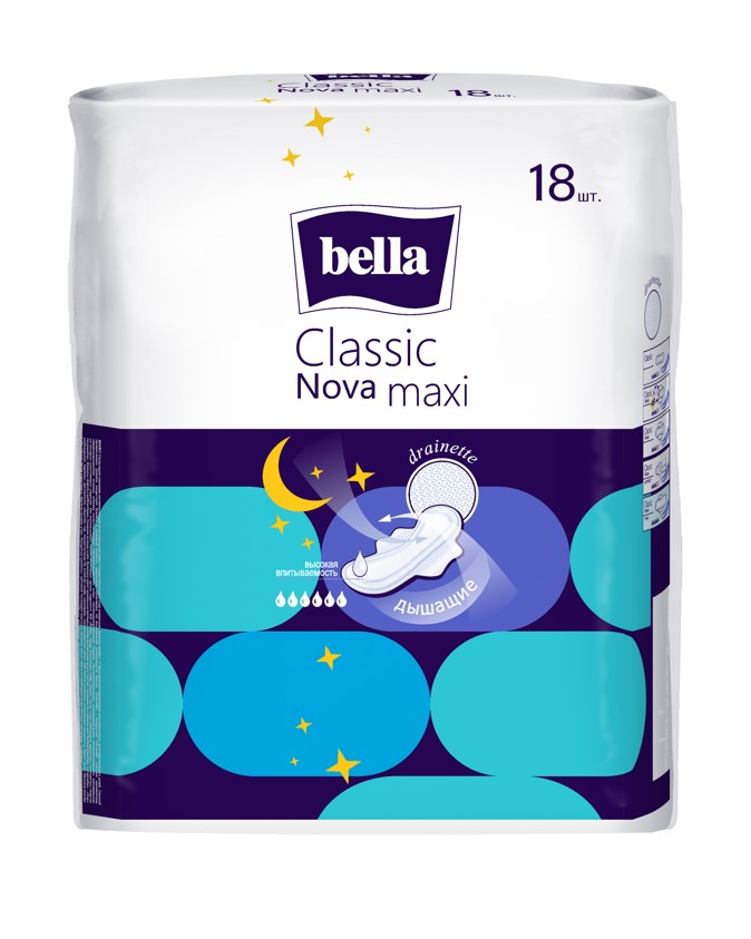 Классические прокладки Bella Classic Nova Maxi 18 шт. – в Алматы ...