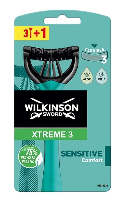 Одноразовый станок для бритья Wilkinson Sword  Xtreme3 Sensitive , 3+1 шт.