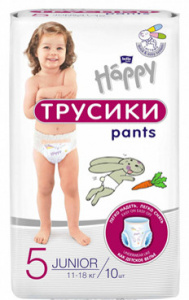Детские трусики Bella Baby Happy Pants Junior вес 11-18 кг., 10 шт.