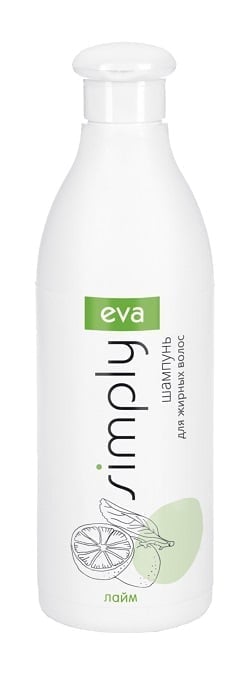 Шампунь Eva Simply для жирных волос с экстрактом лайма 500 мл.
