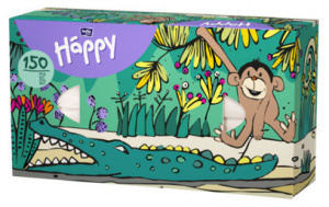 Платочки бумажные  "Bella Baby Happy" универсальные,  двухслойные 150 шт. микс 3 дизайна Платочки бумажные  "Bella Baby Happy" универсальные,  двухслойные 150 шт. микс 3 дизайна