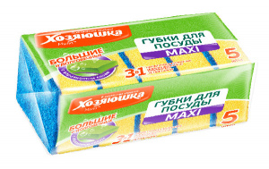Губка для посуды "ХОЗЯЮШКА Мила" MAXI  5 шт. Губка для посуды "ХОЗЯЮШКА Мила" MAXI  5 шт.