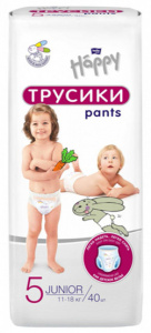Детские трусики Bella Baby Happy Pants Junior вес 11-18 кг., 40 шт.