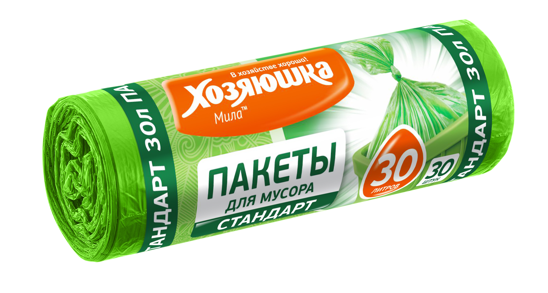 Пакеты для мусора "ХОЗЯЮШКА Мила" 30 л. в рулоне 30 шт.  Пакеты для мусора "ХОЗЯЮШКА Мила" 30 л. в рулоне 30 шт.