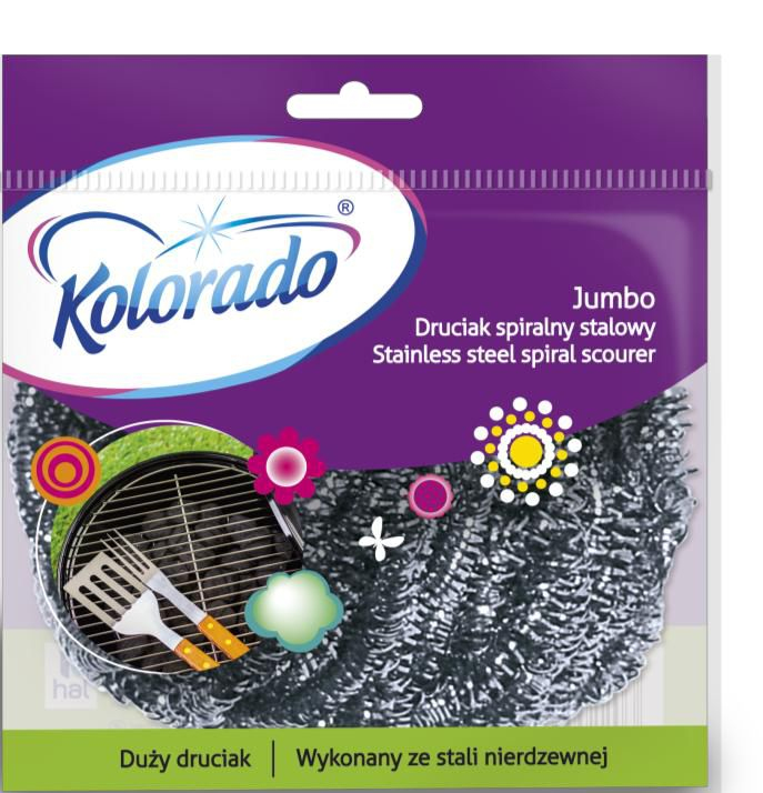 Kolorado губка металлическая спиральная, нержавеющая сталь, Jumbo 1 шт