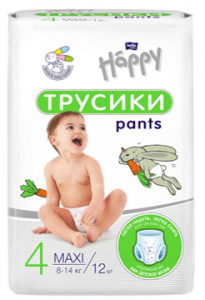 Детские трусики Bella Baby Happy Pants Maxi вес 8-14 кг., 12 шт. Детские трусики Bella Baby Happy Pants Maxi вес 8-14 кг., 12 шт.