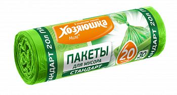 Пакеты для мусора "ХОЗЯЮШКА Мила" 20 л. в рулоне 30 шт. 