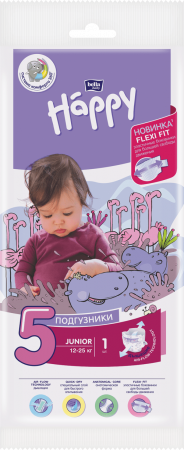 Детские подгузники Bella Baby Happy Junior вес 12-25 кг., 58 шт. фотография товара