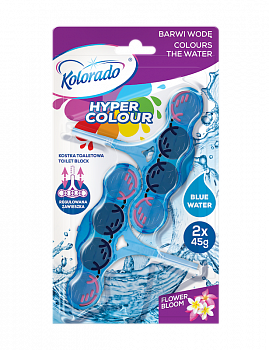 Kolorado  Hyper Colour туалетный блок 2x45 г., Blue water, flower bloom