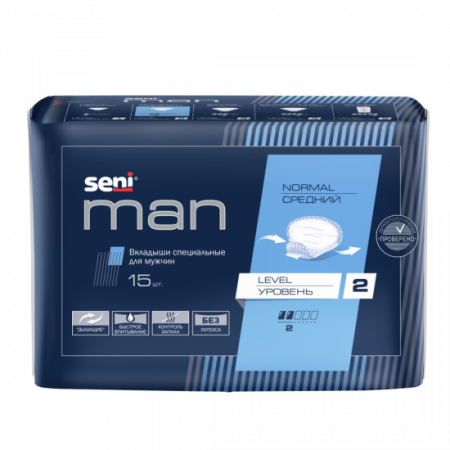 Урологические вкладыши SENI MAN NORMAL, LEVEL 2 NEW 15шт фотография товара