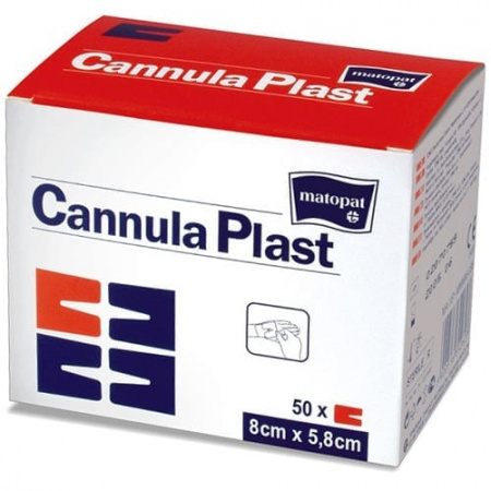 Повязка стерильня CANNULA PLAST 8см х5,8см/50шт. для фиксацийй канюль,нетканная фотография товара