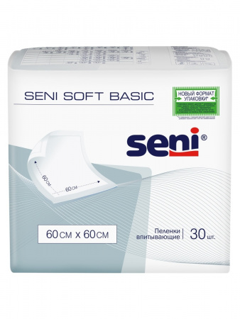 изображение Пеленки гигиенические Seni soft Basic 60 x 60 см 30 шт. Пеленки гигиенические Seni soft Basic 60 x 60 см 30 шт. фотография товара
