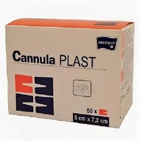 Повязка стерильня CANNULA PLAST 7,2см х5см/50шт. для фиксацийй канюль фотография товара
