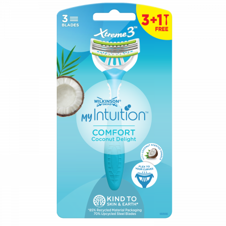 Wilkinson Sword MyIntuition Xtreme3 Comfort Coconut Delight, 3+1 шт фотография товара