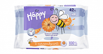 Влажная туалетная бумага для детей с экстрактом календулы 42 шт.