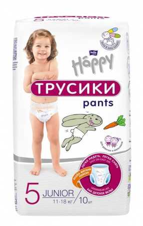 изображение Детские трусики Bella Baby Happy Pants Junior вес 11-18 кг., 10 шт. Детские трусики Bella Baby Happy Pants Junior вес 11-18 кг., 10 шт. фотография товара