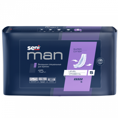 Урологические вкладыши SENI MAN SUPER LEVEL 5 NEW 15шт фотография товара
