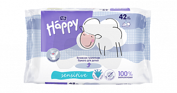 Влажная туалетная бумага sensitive для детей с экстрактом алоэ 42 шт.