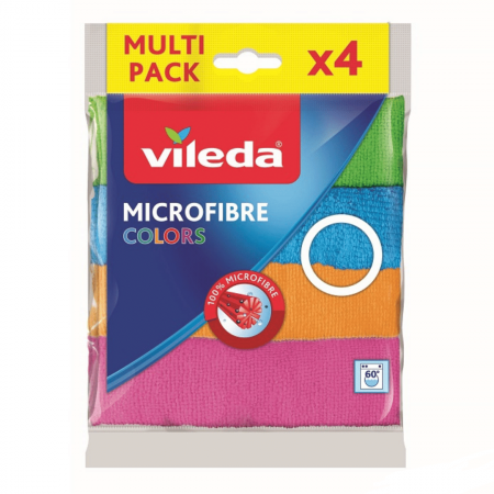 Салфетка-микрофибра VILEDA Mikrofibre Colors, 4 шт. фотография товара