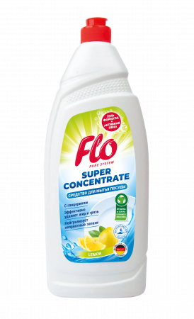 изображение FLO PURE концентрированная жидкость для мытья посуды LEMON  900ml FLO PURE концентрированная жидкость для мытья посуды LEMON  900ml фотография товара