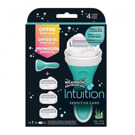 Wilkinson Sword Intuition Sensitive Care станок для бритья + 3 сменных кассеты фотография товара