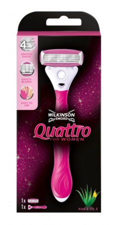 Wilkinson Sword Quattro woman станок для бритья + 1 сменная кассета фотография товара
