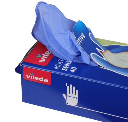 Перчатки нитриловые одноразовые VILEDA Multi Sensitive р-р. M/L, 40шт   фотография товара
