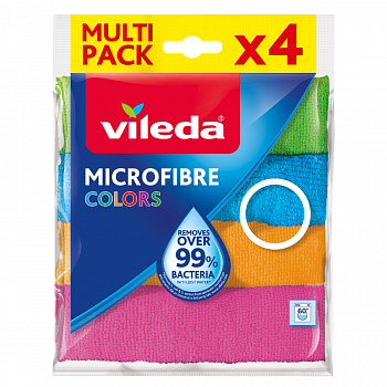 Салфетка-микрофибра VILEDA Mikrofibre Colors, 4 шт.