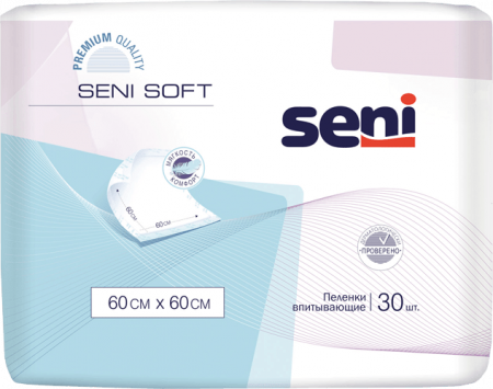 Пеленки гигиенические Seni Soft 60 x 60 cм 30 шт. фотография товара