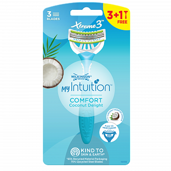 Wilkinson Sword MyIntuition Xtreme3 Comfort Coconut Delight, 3+1 шт