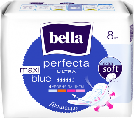 Ультратонкие прокладки Bella Perfecta Ultra Maxi Blue 8шт. фотография товара