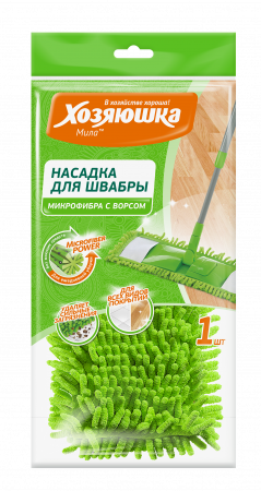 Насадка для швабры флеттер "ХОЗЯЮШКА Мила" микрофибра с ворсом фотография товара