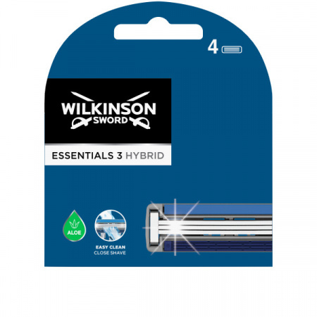 Wilkinson Sword Essentials 3 Hybrid сменные кассеты 4 шт фотография товара