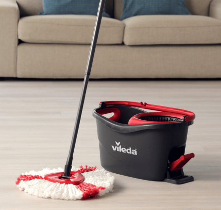 Набор для уборки Turbo Vileda (швабра + ведро с педальным отжимом), цвет серый фотография товара