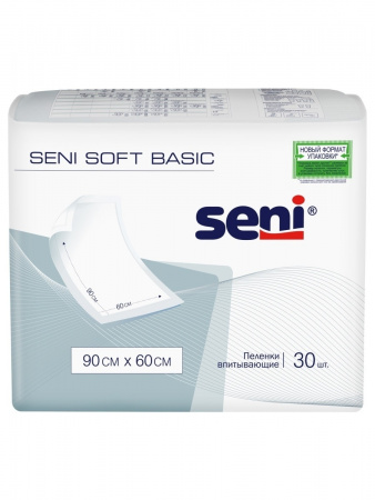 Пеленки гигиенические Seni Soft Basic 90 x 60 см 30 шт. фотография товара
