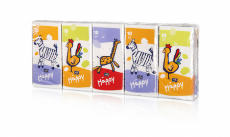 Носовые платочки Bella Baby Happy трехслойные 10 х 10 шт. фотография товара