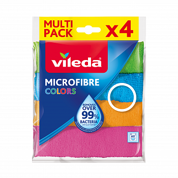 Салфетка-микрофибра VILEDA Mikrofibre Colors, 4 шт.