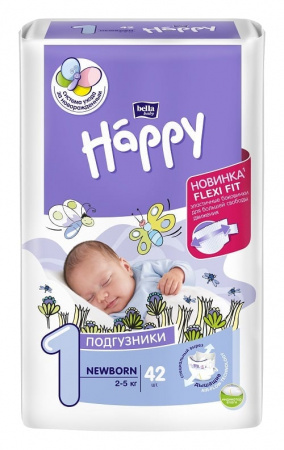изображение Детские подгузники Bella Baby Happyborn вес 2-5 кг., 42 шт. Детские подгузники Bella Baby Happyborn вес 2-5 кг., 42 шт. фотография товара