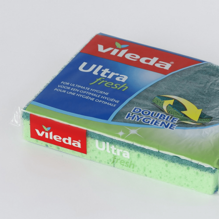 Губка антибактериальная VILEDA Ultra fresh для посуды, 2 шт.  фотография товара
